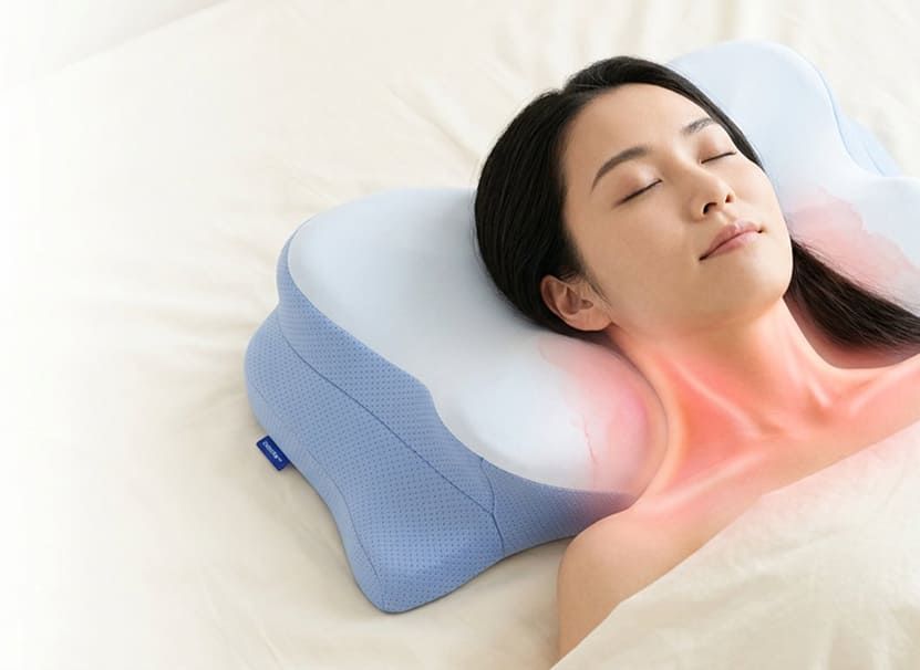 首を、楽な姿勢に。